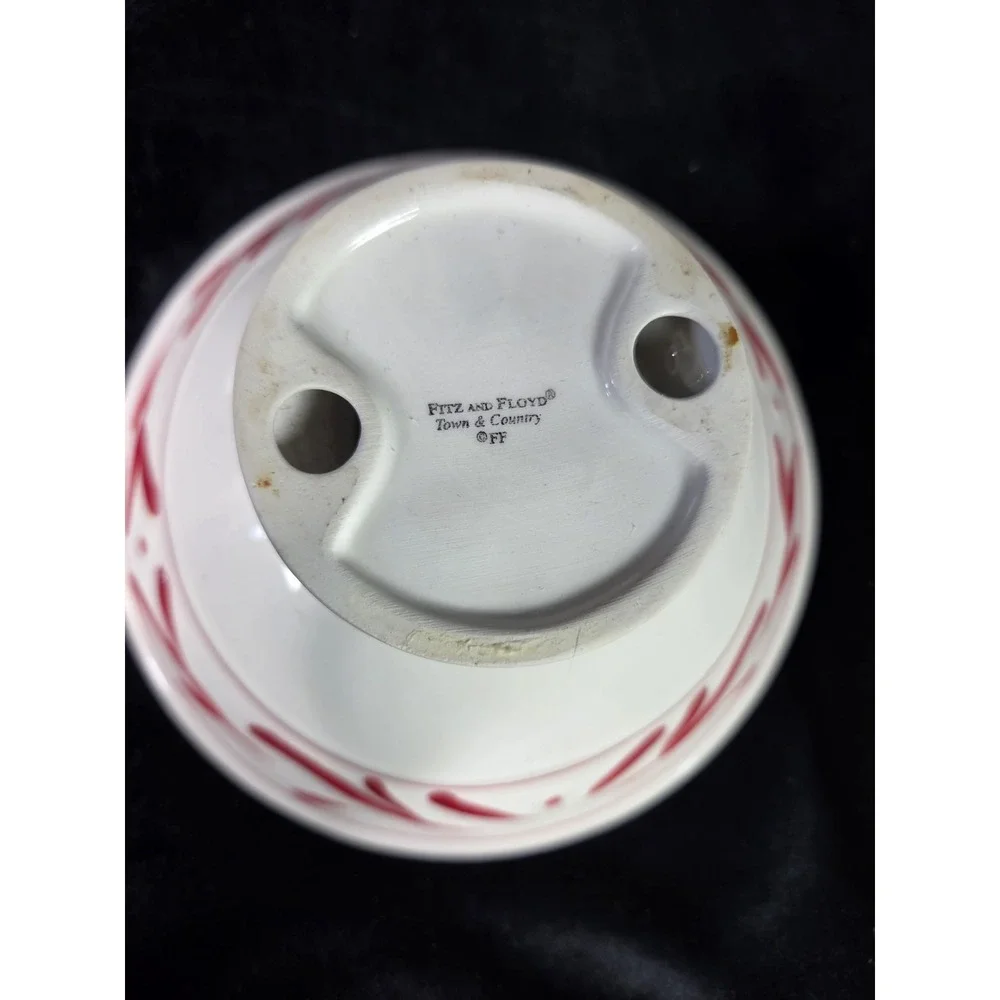 Fitz & Floyd Town And Country Collection Lot Footed Bowl Plate Cereal Bowl Red